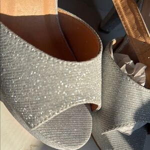 TOP Moda Silver shimmer Platform Shoes